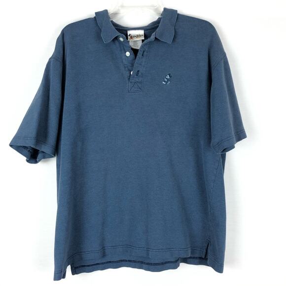Walt Disney World Mickey Golf Polo Men's Size L 100% Cotton Blue Short Sleeve - Picture 1 of 9